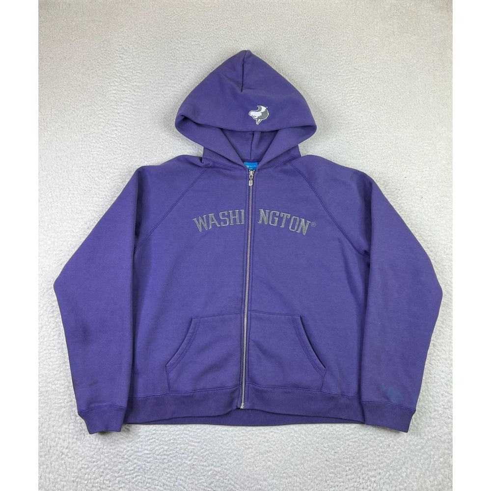 Washington Huskies Hoodie Womens 2XL Purple Full Zip NCAA Football Embroidered